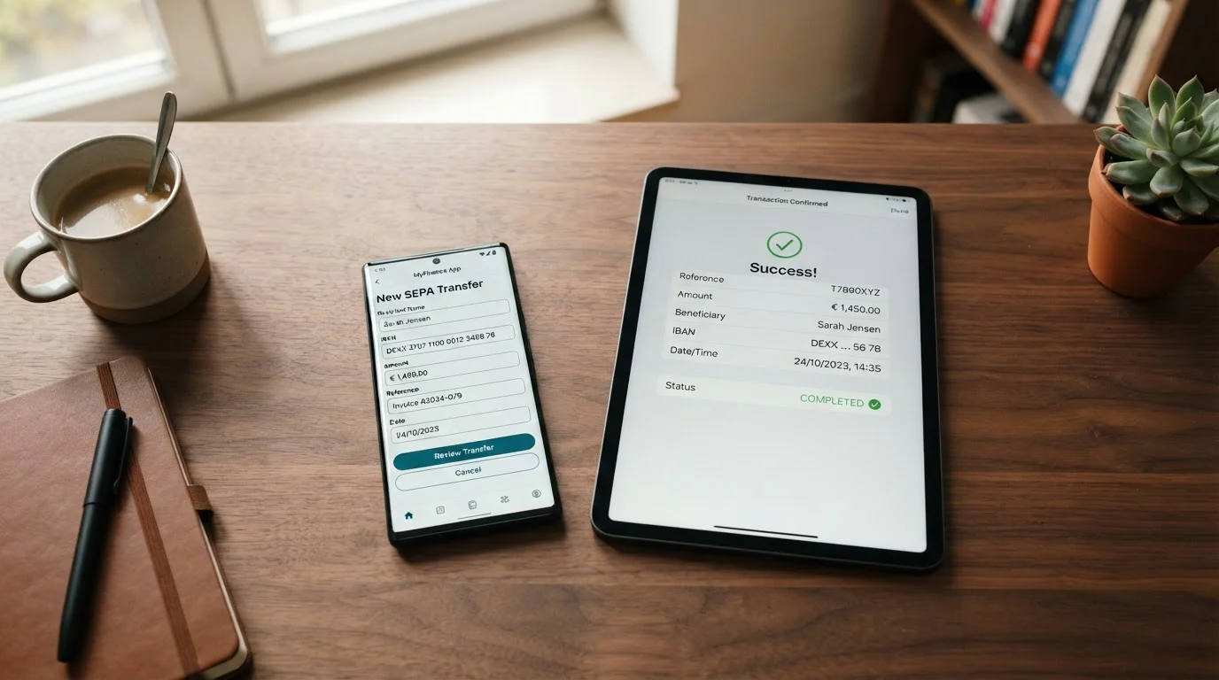 SEPA bankovní převod z mobilní bankovní aplikace do online kasina
