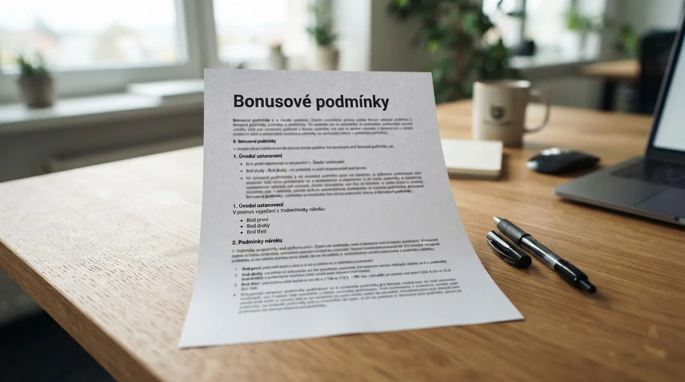 Dokument s bonusovými podmínkami a protočení požadavky