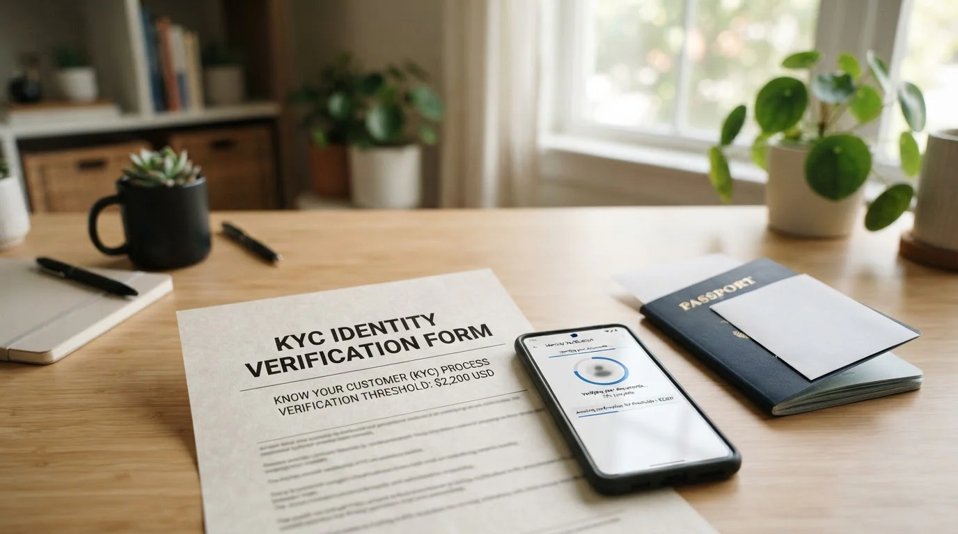 Dokument s KYC verifikací a práh $2,200