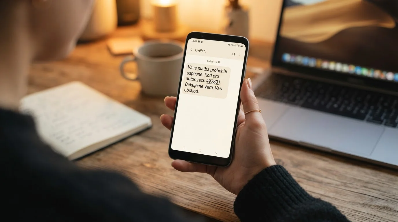 SMS zpráva s potvrzovacím kódem pro kasino vklad
