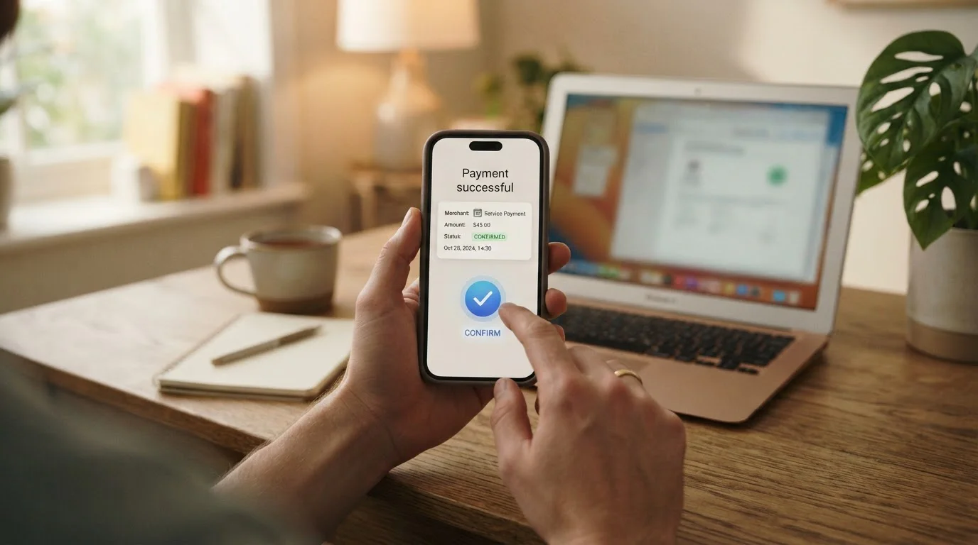 Platba přes ověřený účet v mobilní aplikaci místo nahrávání dokladů